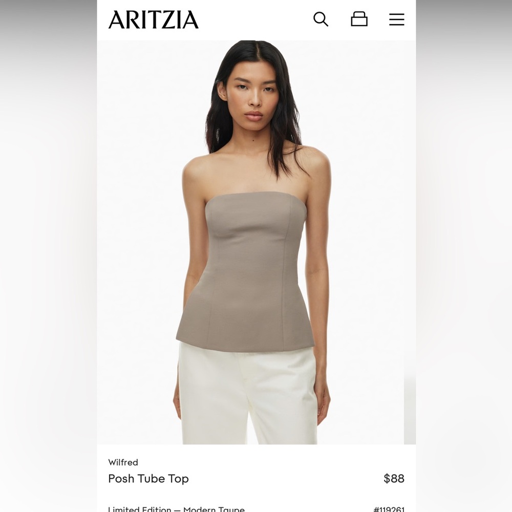 Aritzia Posh Wilfred Tube Top NWT Size Large NWT
